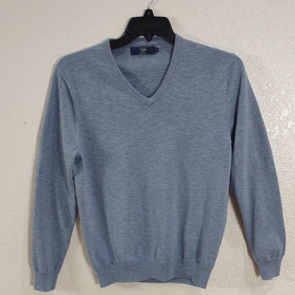 J.CREW 100%Cotton Men's Blue V-Neck Sweater - Picture 6 of 15